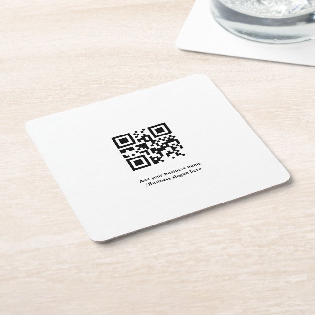 Einfacher benutzerdefinierter QR-Code mit Ihrem Na Rechteckiger Pappuntersetzer (angewinkelt)