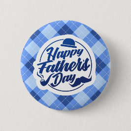 Einfacher blauer glücklicher Button-Knopf des Button