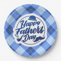 Einfacher blauer glücklicher Pappteller des