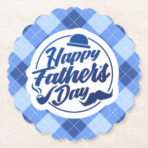 Einfacher blauer glücklicher Untersetzer des