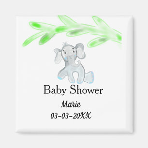 Einfacher blauer grauer Baby-Elefant Baby-Shower N Magnet