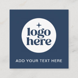 Einfacher blauer QR-Code Business-Logo Quadratische Visitenkarte