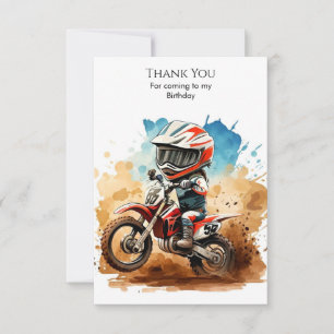 Einfacher Boho-Motorrad-Geburtstag Dankeskarte