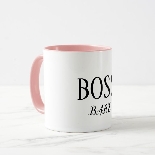 Einfacher Boss-Babe-Monogramm-Kaffee Tasse (Vorderseite Links)
