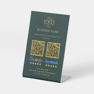 Einfacher Business Google & Facebook Bewertungen Q Sockelschild