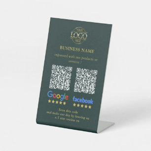 Einfacher Business Google & Facebook Bewertungen Q Sockelschild