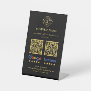 Einfacher Business Google- und Facebook-Bewertunge Sockelschild