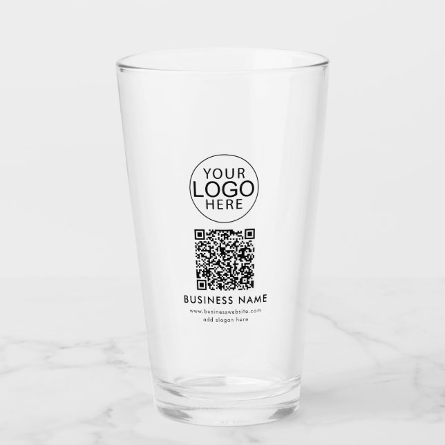 Einfacher Business-Logo QR-Code für Unternehmensve Glas (Vorderseite)