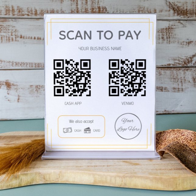 Einfacher Business Scan mit orangefarbenem 2 QR Co Poster (Von Creator hochgeladen)