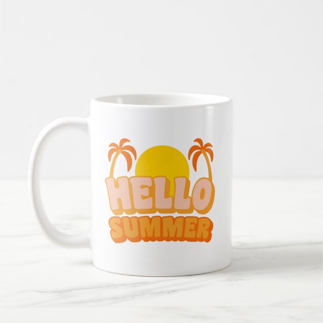 Einfacher Cheerfull Bold Retro Golden Sun Sommer Kaffeetasse (Links)