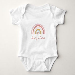 Einfacher Chic-Name Rosa Regenbogen Baby Strampler