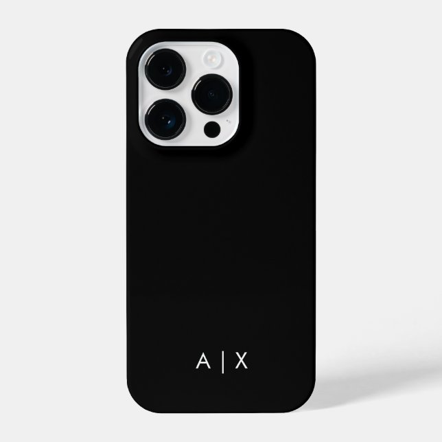 Einfacher Coupname mit Monogramm iPhone Hülle (Rückseite)