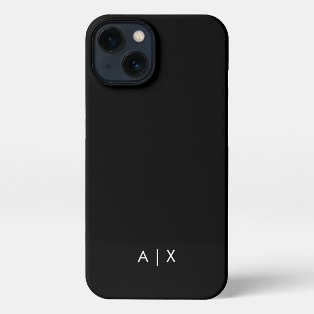 Einfacher Coupname mit Monogramm iPhone Hülle (Rückseite)