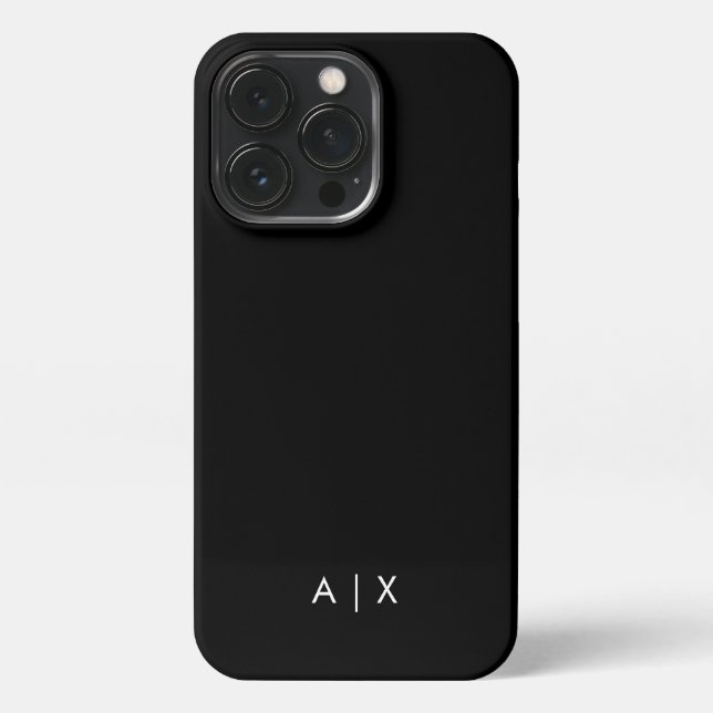 Einfacher Coupname mit Monogramm iPhone Hülle (Rückseite)