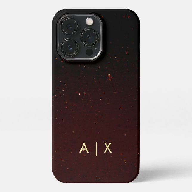 Einfacher Coupname mit Monogramm iPhone Hülle (Rückseite)