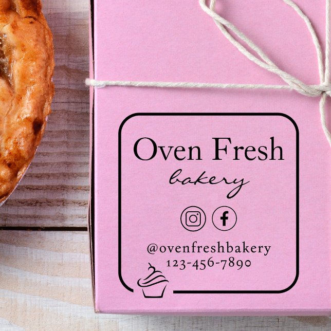 Einfacher Cupcake Business Name Bäckerei Gummistempel (Von Creator hochgeladen)