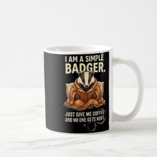 Einfacher Dachs Kaffee Leser lustiger Introvertier Kaffeetasse