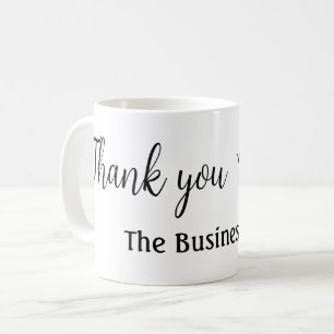 Einfacher Dank mit Geschäftsname Details Text t Kaffeetasse