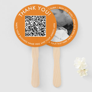 Einfacher Danke Orange Website Scan QR Code Foto Fächer