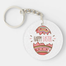 Einfacher dekorativer Schlüsselanhänger Osterei-|