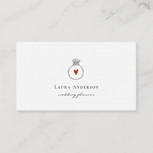 Einfacher Diamant-Verlobungsring Hochzeitsplaner Visitenkarte