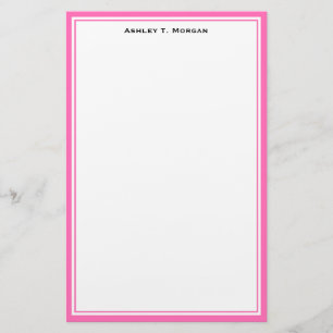 Einfacher DIY Frame Personalisiert Hot Pink Briefpapier