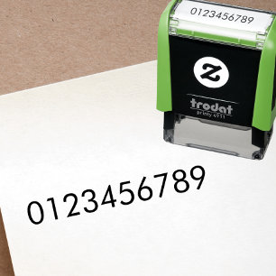 Einfacher einzeiliger Nummer-Text individuell Permastempel