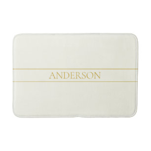 Einfacher Eleganter Anpassbarer Text Gold Beige Badematte