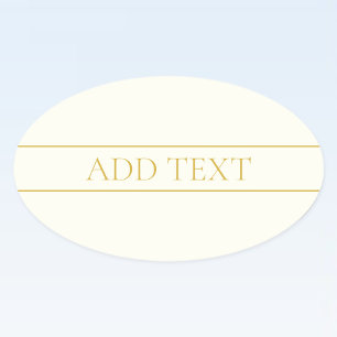 Einfacher eleganter anpassbarer Text   Gold Off-We Ovaler Aufkleber
