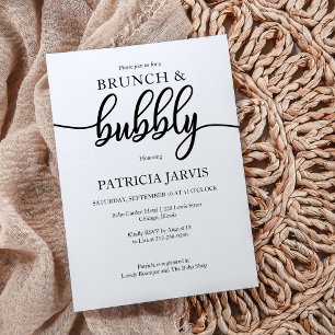 Einfacher Eleganter Brunch Und Prickelnde Hochzeit Einladung