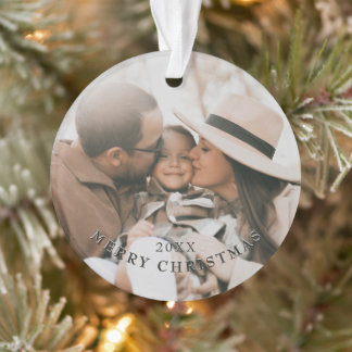 Einfacher eleganter Erinnerungsstück Familienfoto Ornament