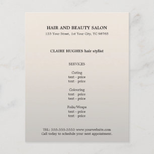 Einfacher eleganter falscher Silber-Friseur Flyer
