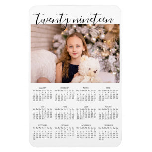 Einfacher eleganter Fotomagnet mit Kalender 2019 Magnet