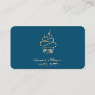 Einfacher eleganter Glitter-Cupcake, Süßigkeiten B Visitenkarte