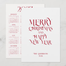 Einfacher eleganter Kalligrafie-Weihnachten 2027 K
