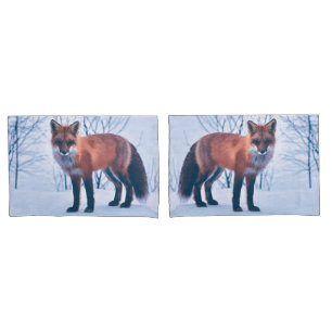 Einfacher eleganter Kissenbezug roter Fox-Grafik-
