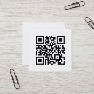 Einfacher eleganter klassischer Schwarzweiss-QR Quadratische Visitenkarte