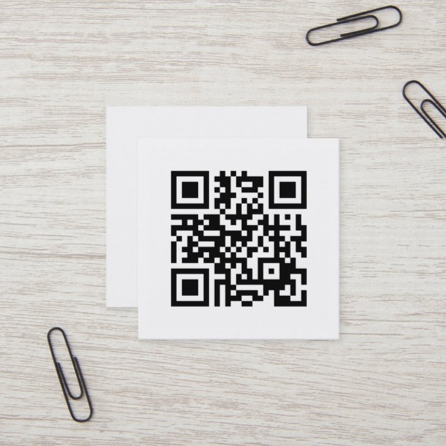 Einfacher eleganter klassischer Schwarzweiss-QR Quadratische Visitenkarte (Vorderseite/Rückseite Beispiel)