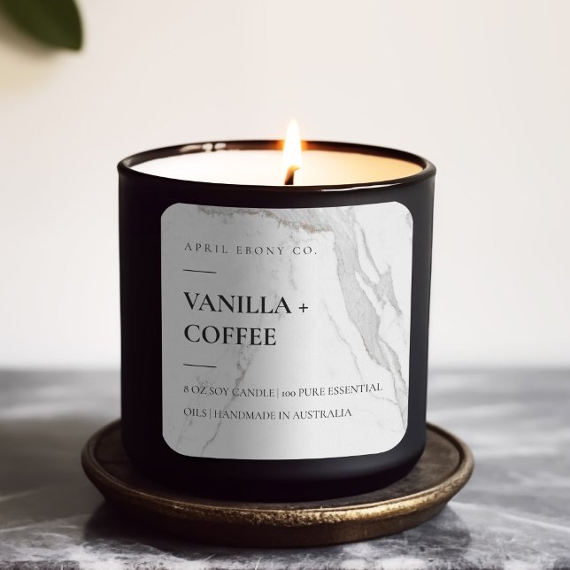 EINFACHER ELEGANTER MINIMAL MODERNER WEISSER MARMO QUADRATISCHER AUFKLEBER (Von Creator hochgeladen)