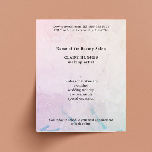 Einfacher eleganter Pastell-Make-up-Artist Flyer