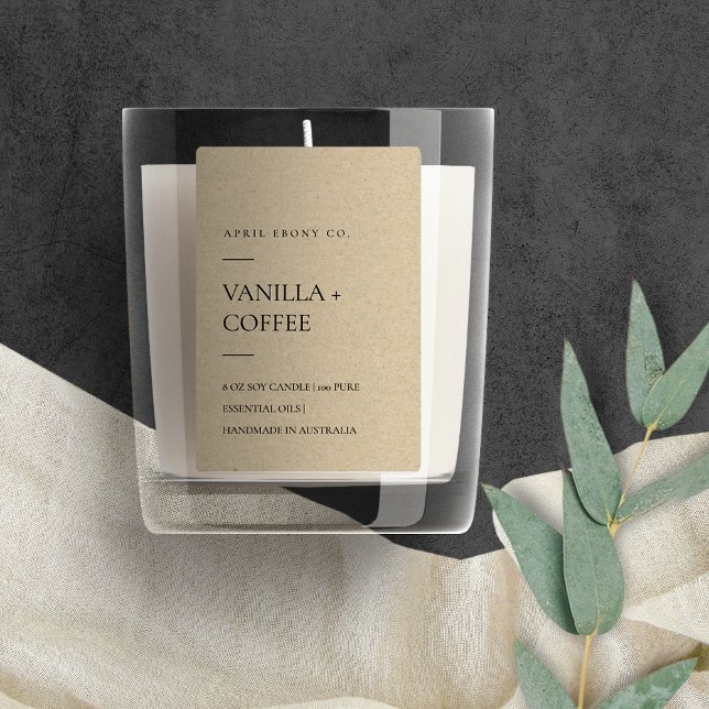 EINFACHER ELEGANTER RUSTISCHER KRAFT MINIMAL MODER LEBENSMITTELETIKETT (Von Creator hochgeladen)