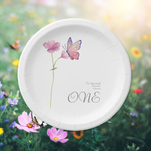 Einfacher Eleganter Wasserfarbenschmetterling 1. G Pappteller