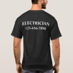 Einfacher Elektriker T-Shirt<br><div class="desc">Berufliche T-Shirts des einfachen Elektrikers in einer klassischen Schwarzweiss-Entwurfsschablone in einer unbedeutenden Art. Entworfen für einen elektrischen Auftragnehmer oder einen erfahrenen genehmigten Elektriker.</div>