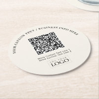 Einfacher Elfenbein-Geschäftslogo-QR-Code Werbeart