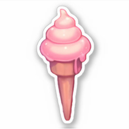 Einfacher Erdbeereis Aufkleber