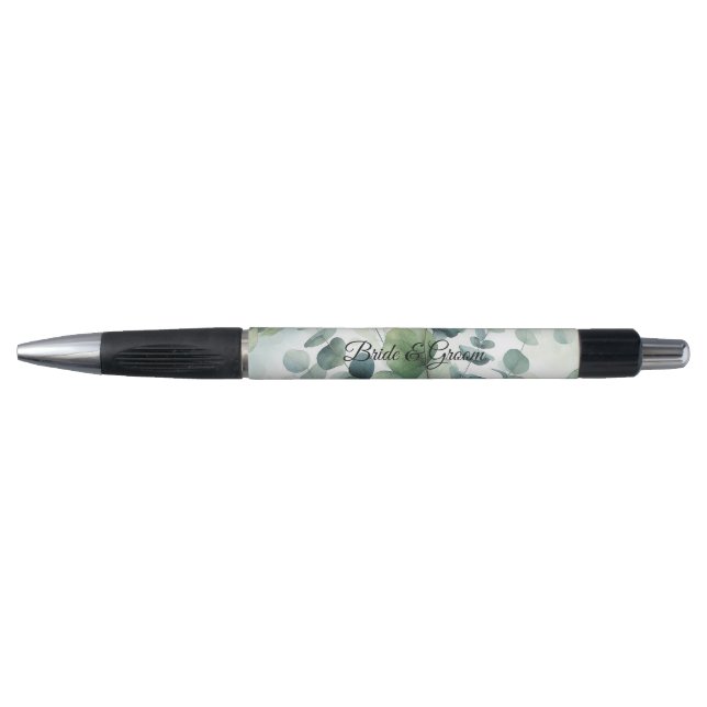 Einfacher Eukalyptus-Hochzeitsstift Kugelschreiber (Vorderseite)
