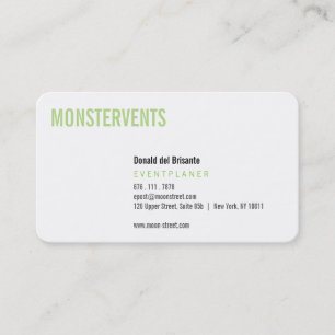 Einfacher Eventplaner Visitenkarte