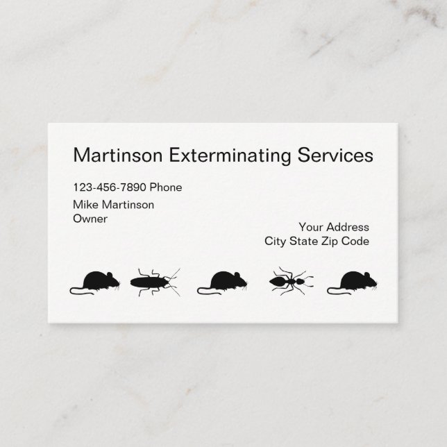 Einfacher Exterminator Businesscards Visitenkarte (Vorderseite)