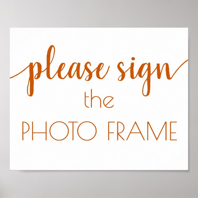 Einfacher Fall | Orange Foto Frame Sign Poster (Vorne)