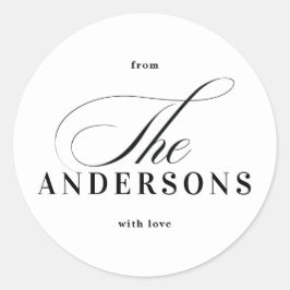 Einfacher Familienname Weihnachtsaufkleber Runder Aufkleber